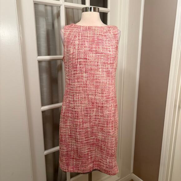 Talbots Dresses & Skirts - Talbots Pink Tweed Sleeveless Shift Dress - Size 12P